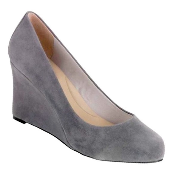 Gray Suede Comfort Platform Wedges Rockport Size 8.5 3 inch heel - Picture 2 of 16